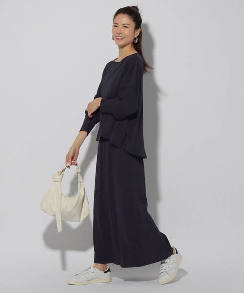 Elura（エルーラ）の「ドレスアップリブナロースカート＜低身長サイズあり＞/326354（スカート・レディース・ネイビー/ブルー/カーキ・FREE(S)/MEDIUM/LARGE）」の19枚目の写真