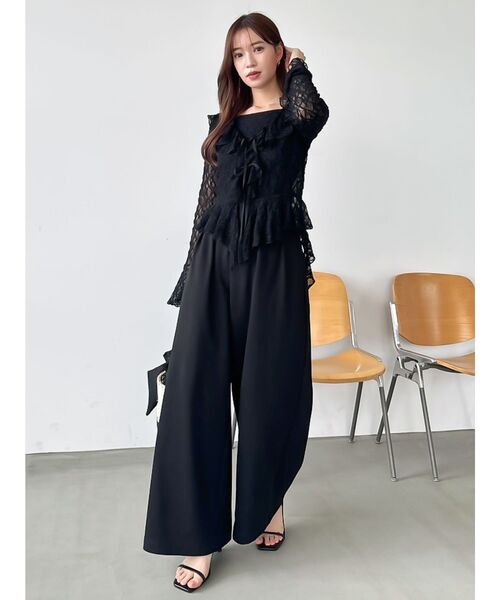 dazzlin(ダズリン)の「ラッフルヘムレースアンサンブル(Tシャツ/カットソー・レディース・ブルー/ブラック/オフホワイト・FREE)」の12枚目の写真