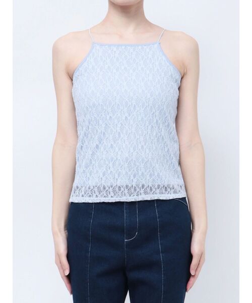 【SALE】　dazzlin　ラッフルヘムレースアンサンブル　0225327005 セール】ラッフルヘムレースアンサンブル（Tシャツ/カットソー