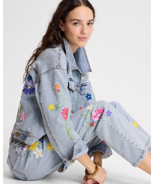 kate spade new york(ケイトスペード ニューヨーク)の「フローラル エンブロイダード ジーン ジャケット(デニムジャケット・レディース・ブルー・MEDIUM/SMALL/X-SMALL)」の6枚目の写真