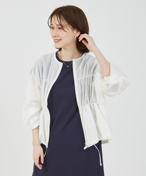 abahouse mavie(アバハウスマヴィ)の「【WEB Domani掲載】シアーシャーリングブルゾン(ブルゾン・レディース・ホワイト/チャコールグレー/ライム・フリー)」の8枚目の写真