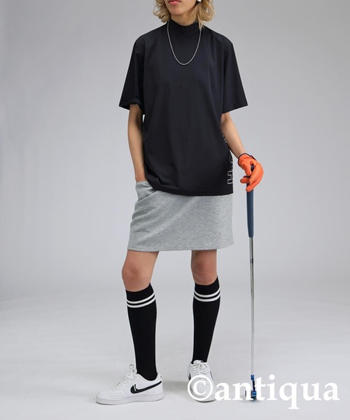 セール】【STCH】サイドロゴモックネックトップス（Tシャツ