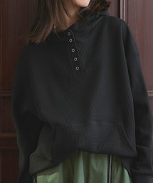 Soiunique | ワッフル素材スキッパーボタン開きパーカー ［Soiunique］(パーカー)