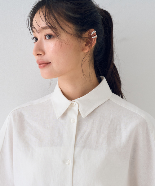 Rouge vif Anna（ルージュヴィフアンナ）の「麻混変形フォルムシャツ（シャツ/ブラウス・レディース・ホワイト/ベージュ/ブラウン・フリー）」の16枚目の写真
