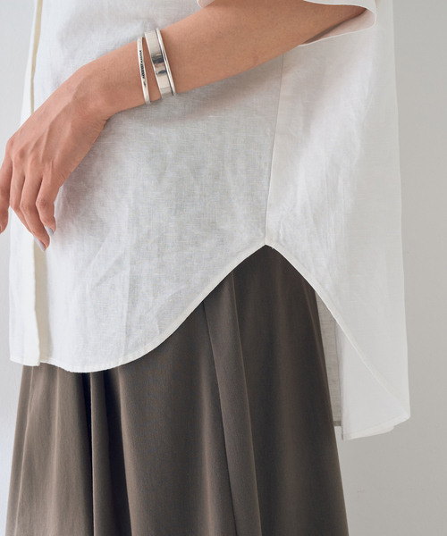 Rouge vif Anna（ルージュヴィフアンナ）の「麻混変形フォルムシャツ（シャツ/ブラウス・レディース・ホワイト/ベージュ/ブラウン・フリー）」の14枚目の写真