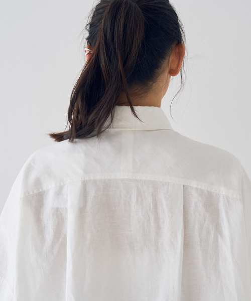 Rouge vif Anna（ルージュヴィフアンナ）の「麻混変形フォルムシャツ（シャツ/ブラウス・レディース・ホワイト/ベージュ/ブラウン・フリー）」の13枚目の写真