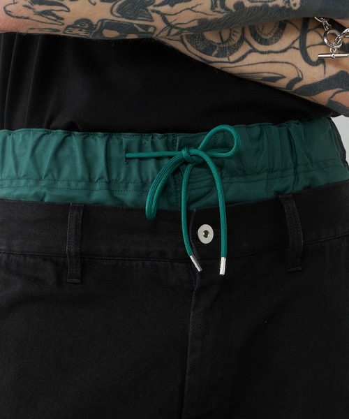 AIVER（アイバー）の「AIVER　レイヤードバギーデニムスラックス（デニムパンツ・メンズ・オレンジ/グリーン・SMALL/MEDIUM/LARGE）」の8枚目の写真