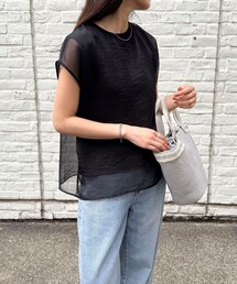 fredy emue | シアーオーガンジーレイヤードノースリーブブラウス(シャツ/ブラウス)