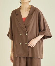 Settimissimo（セッティミッシモ）の「リネン混ダブルハーフスリーブジャケット（テーラードジャケット）」