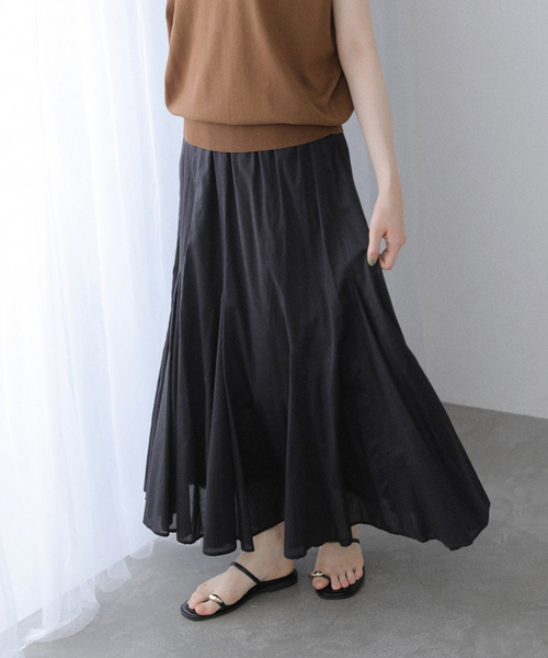 La TOTALITE(ラトータリテ)の「《追加》【洗える】コットンローンマチフレアスカート(スカート・レディース・ブルー系その他/ブラック系その他・36/38)」の7枚目の写真