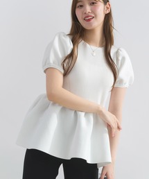 PICCIN（ピッチン）の「パフスリーブペプラムニット（ニット/セーター）」