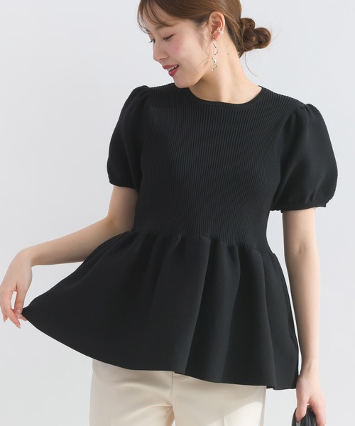 PICCIN（ピッチン）の「パフスリーブペプラムニット（ニット/セーター・レディース・ブルー/オフホワイト/ブラック/ホワイト系その他/チェリーピンク・M）」の20枚目の写真