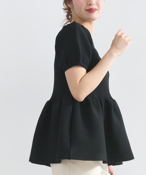 PICCIN（ピッチン）の「パフスリーブペプラムニット（ニット/セーター・レディース・ブルー/オフホワイト/ブラック/ホワイト系その他/チェリーピンク・M）」の21枚目の写真