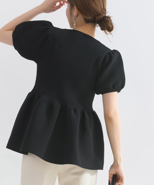 PICCIN（ピッチン）の「パフスリーブペプラムニット（ニット/セーター・レディース・ブルー/オフホワイト/ブラック/ホワイト系その他/チェリーピンク・M）」の22枚目の写真