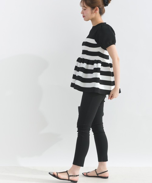 PICCIN（ピッチン）の「パフスリーブペプラムニット（ニット/セーター・レディース・ブルー/オフホワイト/ブラック/ホワイト系その他/チェリーピンク・M）」の18枚目の写真