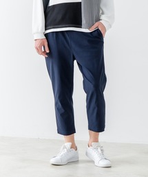 【Blue Standard:ブルースタンダード】スーパーストレッチイージークロップドパンツ 7分丈 イージーケア 接触冷感 ウエストゴム UVカット　ジップレス