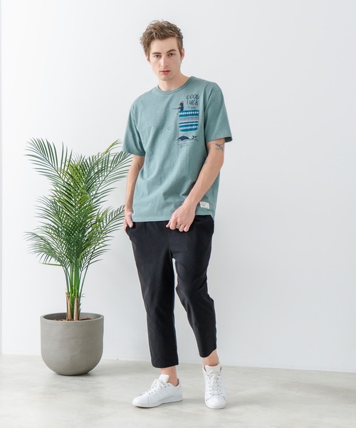 Blue Standard (ブルースタンダード)の「【Blue Standard:ブルースタンダード】スーパーストレッチイージークロップドパンツ 7分丈 イージーケア 接触冷感 ウエストゴム UVカット ジップレス(その他パンツ・メンズ・ブラック/チャコールグレー/ベージュ/ネイビー・MEDIUM/LARGE/X-LARGE)」の5枚目の写真