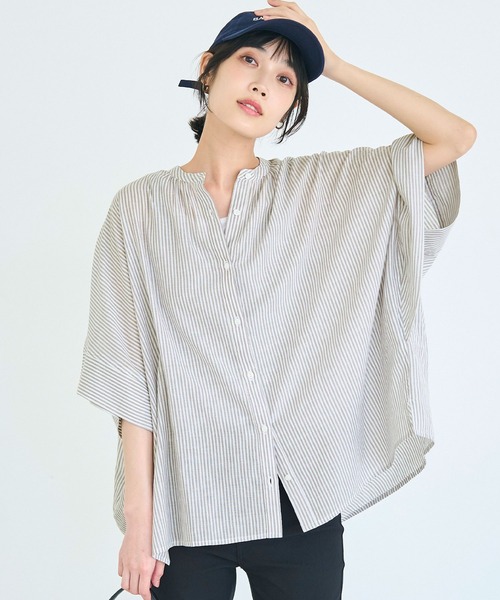 セール】＼再入荷／ コットンボイルポンチョシャツ（シャツ/ブラウス