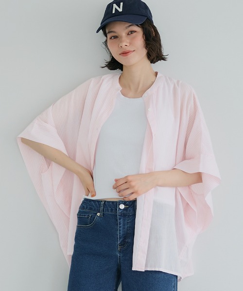 coca(coca)(コカ)の「\再入荷/ コットンボイルポンチョシャツ(シャツ/ブラウス・レディース・B/ホワイト/A/ブラック・L/M)」の4枚目の写真