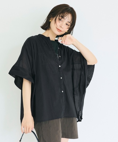 coca(coca)(コカ)の「\再入荷/ コットンボイルポンチョシャツ(シャツ/ブラウス・レディース・B/ホワイト/A/ブラック・L/M)」の8枚目の写真