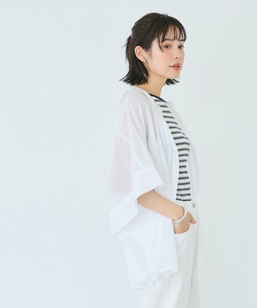 coca(coca)(コカ)の「\再入荷/ コットンボイルポンチョシャツ(シャツ/ブラウス・レディース・B/ホワイト/A/ブラック・L/M)」の12枚目の写真