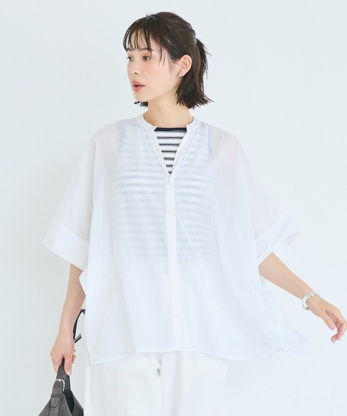 coca(coca)(コカ)の「\再入荷/ コットンボイルポンチョシャツ(シャツ/ブラウス・レディース・B/ホワイト/A/ブラック・L/M)」の13枚目の写真