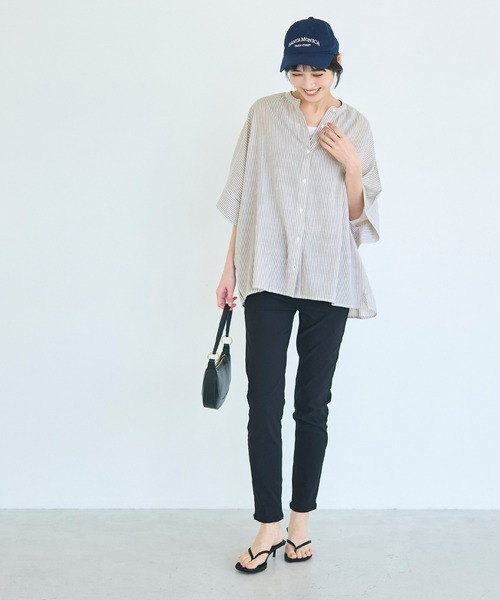 coca(coca)(コカ)の「\再入荷/ コットンボイルポンチョシャツ(シャツ/ブラウス・レディース・B/ホワイト/A/ブラック・L/M)」の18枚目の写真