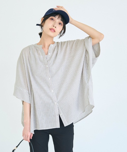 coca(coca)(コカ)の「\再入荷/ コットンボイルポンチョシャツ(シャツ/ブラウス・レディース・B/ホワイト/A/ブラック・L/M)」の21枚目の写真