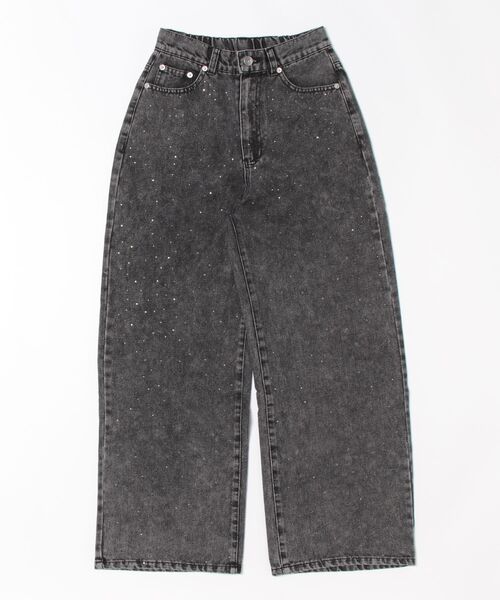 Bling Leads（ブリングリーズ）の「Z)【BLINGLEADS】825403 スタッズ付DENIM PANT（デニムパンツ・レディース・ブラック/ブルー/ケミカルウォッシュ・FREE）」の2枚目の写真