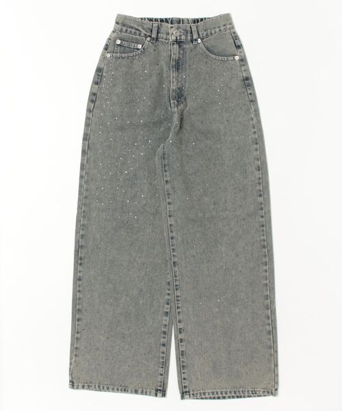 Bling Leads（ブリングリーズ）の「Z)【BLINGLEADS】825403 スタッズ付DENIM PANT（デニムパンツ・レディース・ブラック/ブルー/ケミカルウォッシュ・FREE）」の3枚目の写真