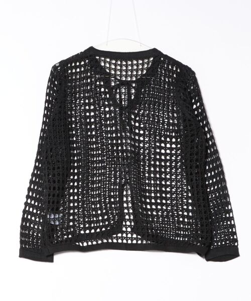 WESTSEA(ウエストシー)の「透かし編 ニットトップス / シアーニット 長袖 Vネック 無地(ニット/セーター・レディース・ブラック/グレー・FREE)」の13枚目の写真
