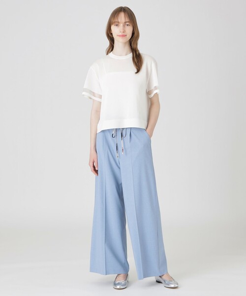 BLUE LABEL CRESTBRIDGE（ブルーレーベルクレストブリッジ）の「ドライレーヨンニットプルオーバー（ニット/セーター・レディース・ダークネイビー/ホワイト/イエロー・38）」の4枚目の写真