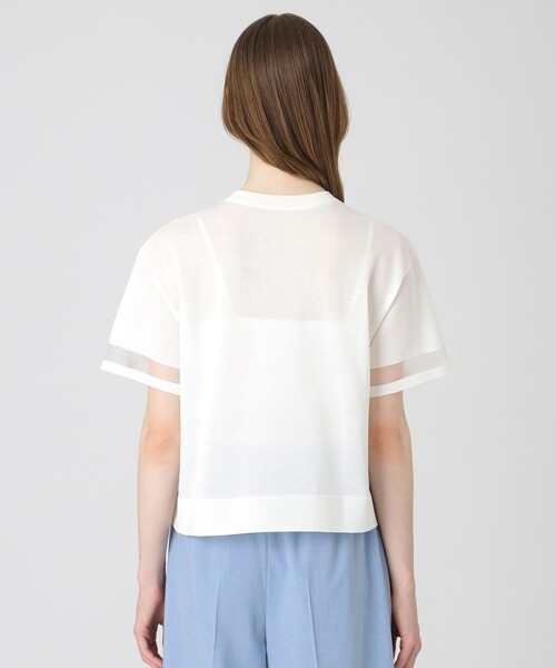 BLUE LABEL CRESTBRIDGE（ブルーレーベルクレストブリッジ）の「ドライレーヨンニットプルオーバー（ニット/セーター・レディース・ダークネイビー/ホワイト/イエロー・38）」の6枚目の写真