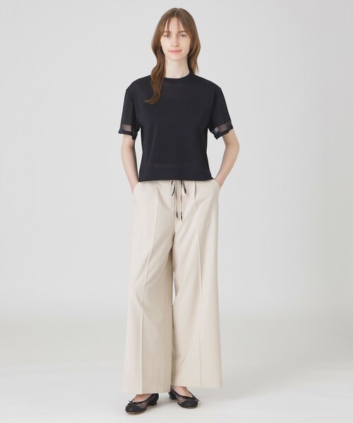 BLUE LABEL CRESTBRIDGE（ブルーレーベルクレストブリッジ）の「ドライレーヨンニットプルオーバー（ニット/セーター・レディース・ダークネイビー/ホワイト/イエロー・38）」の9枚目の写真
