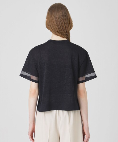 BLUE LABEL CRESTBRIDGE（ブルーレーベルクレストブリッジ）の「ドライレーヨンニットプルオーバー（ニット/セーター・レディース・ダークネイビー/ホワイト/イエロー・38）」の11枚目の写真