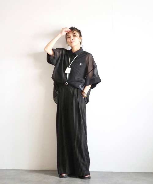 ANIECA ＡＮＣシアー刺繍シャツ　完売品　定価13,200円 ANIECA（アニーカ）の「ANC刺繍シアーシャツ（シャツ/ブラウス）」 - WEAR