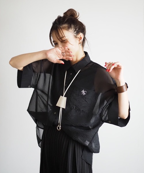 ANIECA（アニーカ）の「ANC刺繍シアーシャツ（シャツ/ブラウス）」 - WEAR
