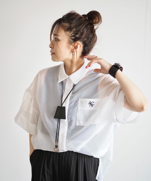 ANIECA（アニーカ）の「ANC刺繍シアーシャツ（シャツ/ブラウス）」 - WEAR