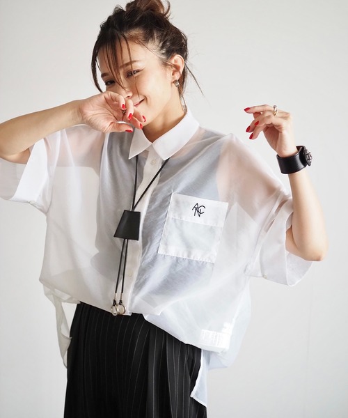 ANIECA（アニーカ）の「ANC刺繍シアーシャツ（シャツ/ブラウス）」 - WEAR