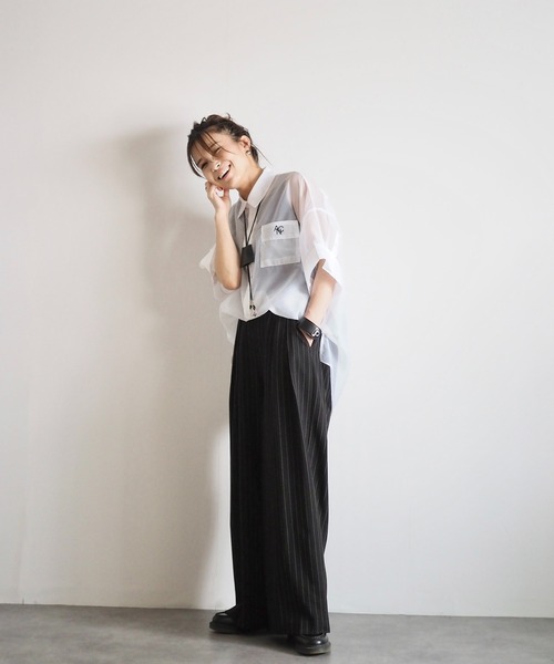 ANIECA（アニーカ）の「ANC刺繍シアーシャツ（シャツ/ブラウス）」 - WEAR