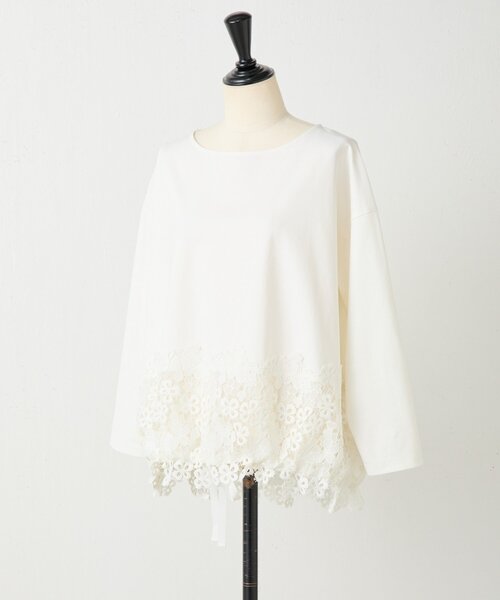 BEARDSLEY（ビアズリー）の「裾レースカットソー（Tシャツ/カットソー・レディース・アイボリー/ブラック・FREE）」の22枚目の写真