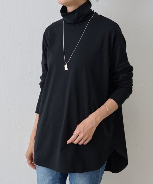 BEARDSLEY（ビアズリー）の「ハイネックカットソー（Tシャツ/カットソー・レディース・ブラック/ホワイト/ホワイト系その他・FREE）」の6枚目の写真