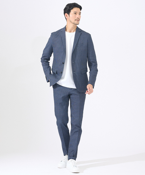 ABAHOUSE GRAY(アバハウスグレイ)の「【セットアップ対応 / 軽量 / ハイパーストレッチ】ワッシャー プリント スラックス パンツ / サマースラックス(スラックス・メンズ・ブラック系その他/チャコールグレー/ネイビー・44/46/48/50)」の4枚目の写真