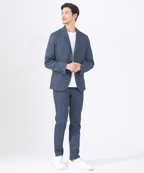 ABAHOUSE GRAY(アバハウスグレイ)の「【セットアップ対応 / 軽量 / ハイパーストレッチ】ワッシャー プリント スラックス パンツ / サマースラックス(スラックス・メンズ・ブラック系その他/チャコールグレー/ネイビー・44/46/48/50)」の14枚目の写真