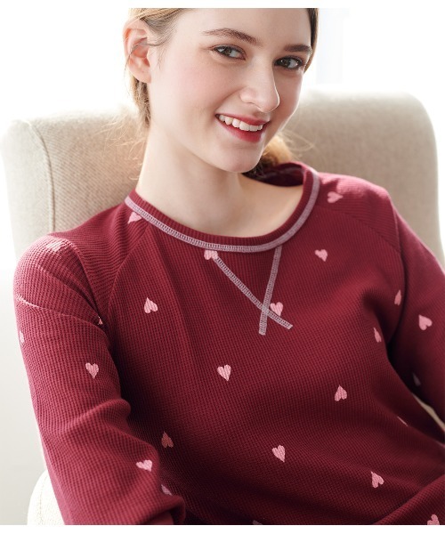 PEACH JOHN（ピーチジョン）の「【腹巻き付き◎肌ざわりの良いコットン混生地】サーマルＨＡＲＡマキパジャマ（ルームウェア/パジャマ・レディース・オフホワイト/ネイビー/ライトピンク/ライトブルーグレー/アイボリー/レッド・S/M/M/L）」の16枚目の写真