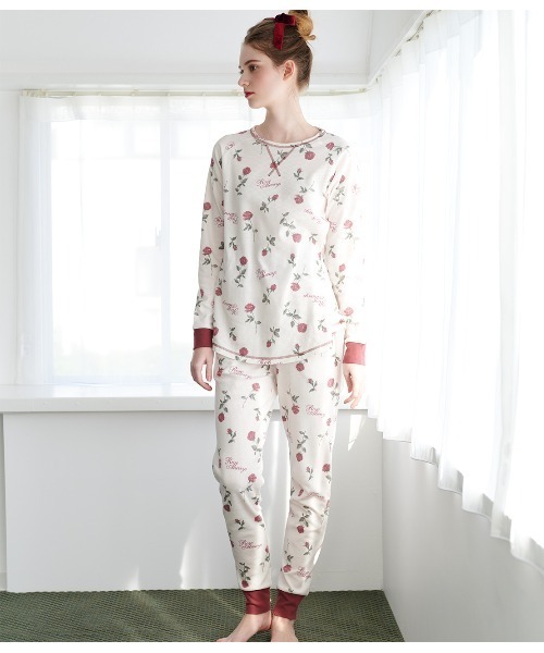 PEACH JOHN（ピーチジョン）の「【腹巻き付き◎肌ざわりの良いコットン混生地】サーマルＨＡＲＡマキパジャマ（ルームウェア/パジャマ・レディース・オフホワイト/ネイビー/ライトピンク/ライトブルーグレー/アイボリー/レッド・S/M/M/L）」の11枚目の写真