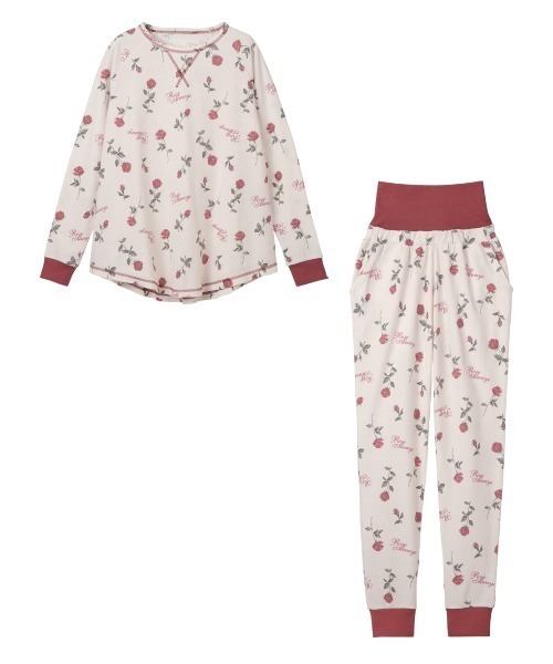 PEACH JOHN（ピーチジョン）の「【腹巻き付き◎肌ざわりの良いコットン混生地】サーマルＨＡＲＡマキパジャマ（ルームウェア/パジャマ・レディース・オフホワイト/ネイビー/ライトピンク/ライトブルーグレー/アイボリー/レッド・S/M/M/L）」の21枚目の写真