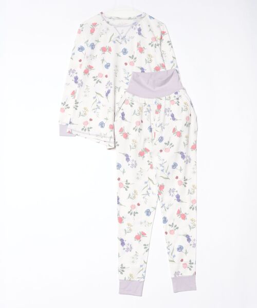 PEACH JOHN（ピーチジョン）の「【腹巻き付き◎肌ざわりの良いコットン混生地】サーマルＨＡＲＡマキパジャマ（ルームウェア/パジャマ・レディース・オフホワイト/ネイビー/ライトピンク/ライトブルーグレー/アイボリー/レッド/ベビーピンク/ホワイト・S/M/M/L）」の20枚目の写真