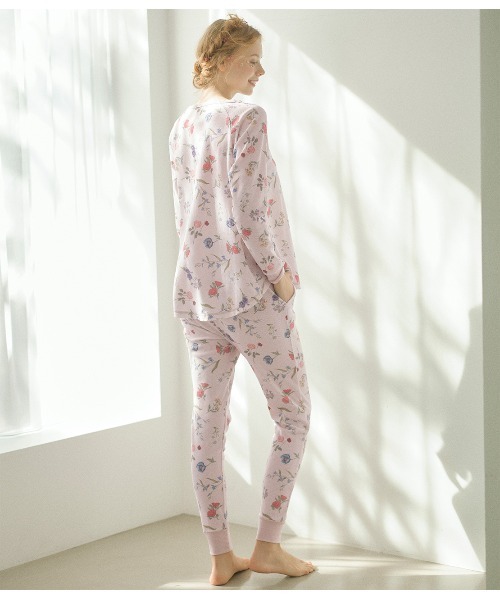 PEACH JOHN（ピーチジョン）の「【腹巻き付き◎肌ざわりの良いコットン混生地】サーマルＨＡＲＡマキパジャマ（ルームウェア/パジャマ・レディース・オフホワイト/ネイビー/ライトピンク/ライトブルーグレー/アイボリー/レッド/ベビーピンク/ホワイト・S/M/M/L）」の12枚目の写真
