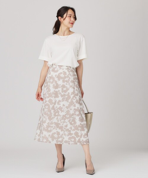 COUP DE CHANCE(クードシャンス)の「◆【手洗い可/日本製】花柄フレアスカート(スカート・レディース・ベージュ系その他4/ブラック系・40/38/36/34)」の6枚目の写真